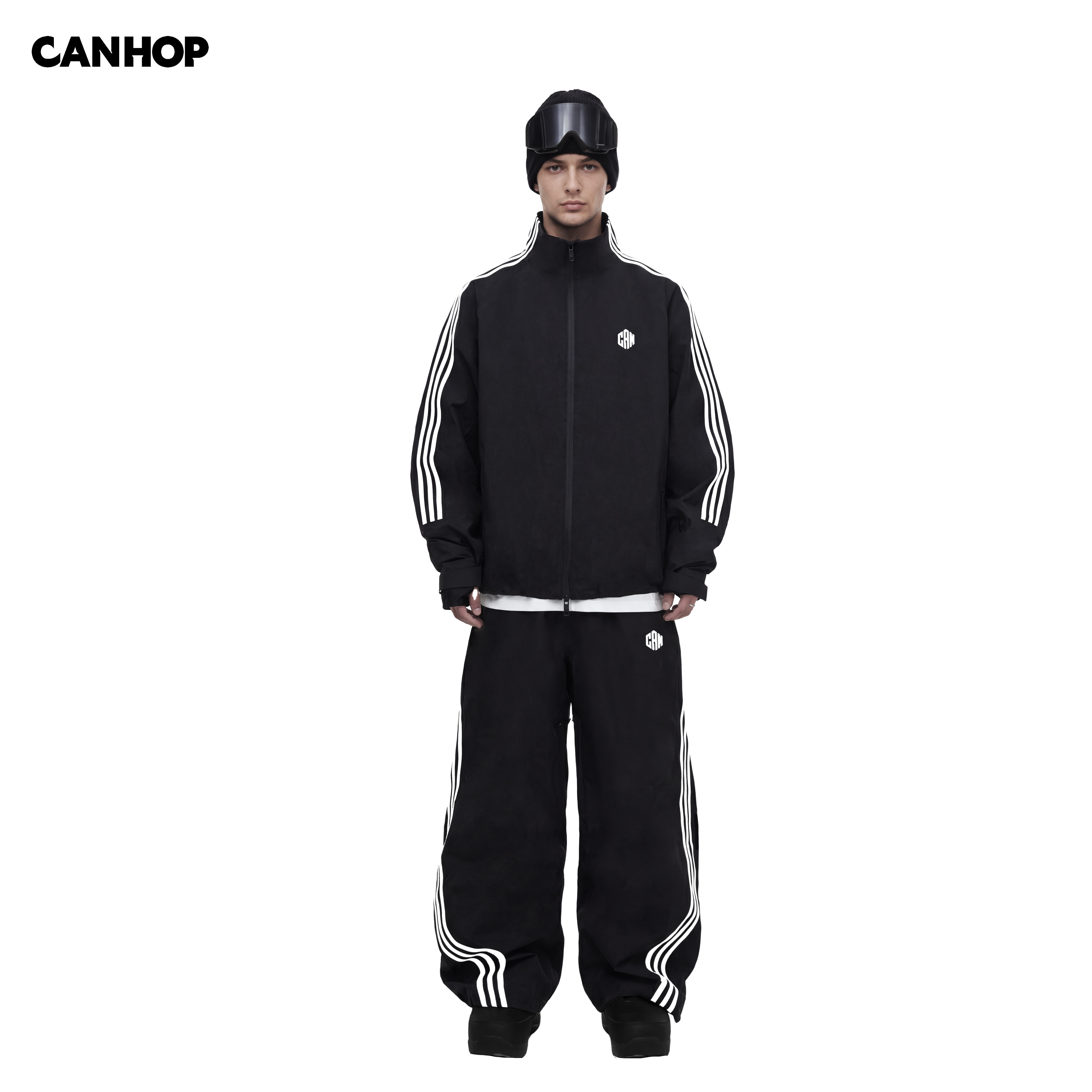 CANHOP罐头滑雪服套装黑白滑雪衣裤套装
