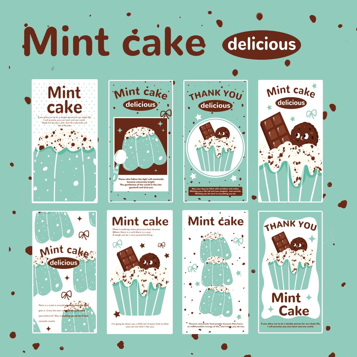 薄荷轻巧系列ins风封口贴出卡打包材料装饰贴纸礼品包装飞机盒贴