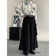 裤 新中式 不规则假两件裙裤 阔腿西装 国风裤 子设计感暗黑系武士裤
