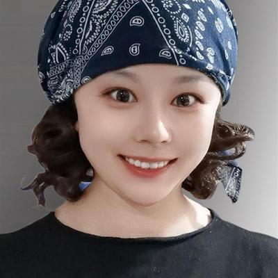遮白发包头帽头巾帽印花头巾