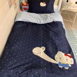 大学宿舍床三件套韩国风格 高中学生床上用品凯蒂猫床床单被 在风格