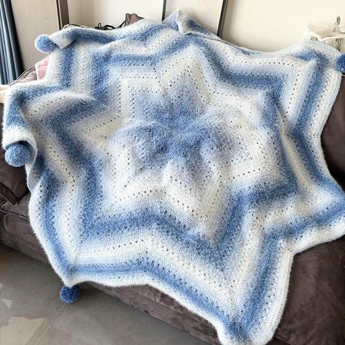 七星毯渐变毛线编织手工diy材料