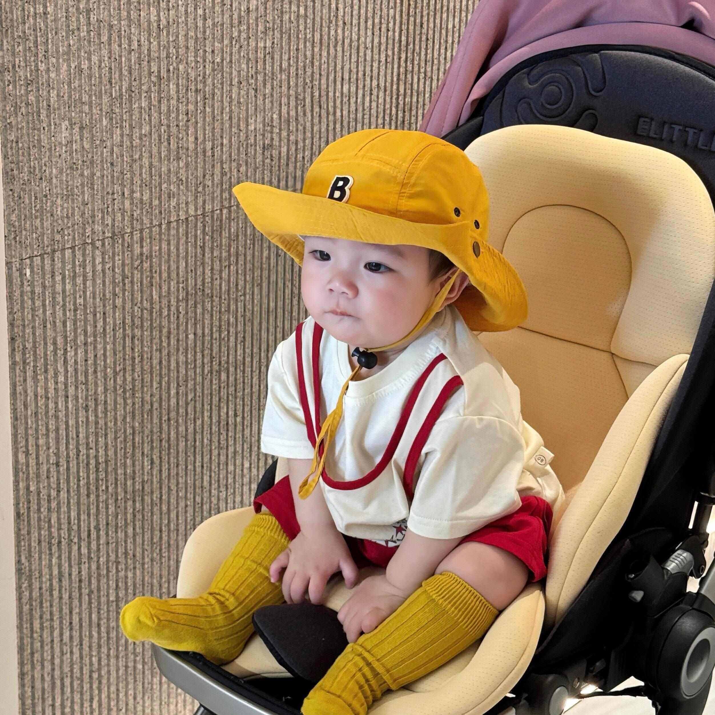 宝宝帽子春季户外渔夫帽遮阳小月龄婴儿帽子薄款透气速干6月-2岁