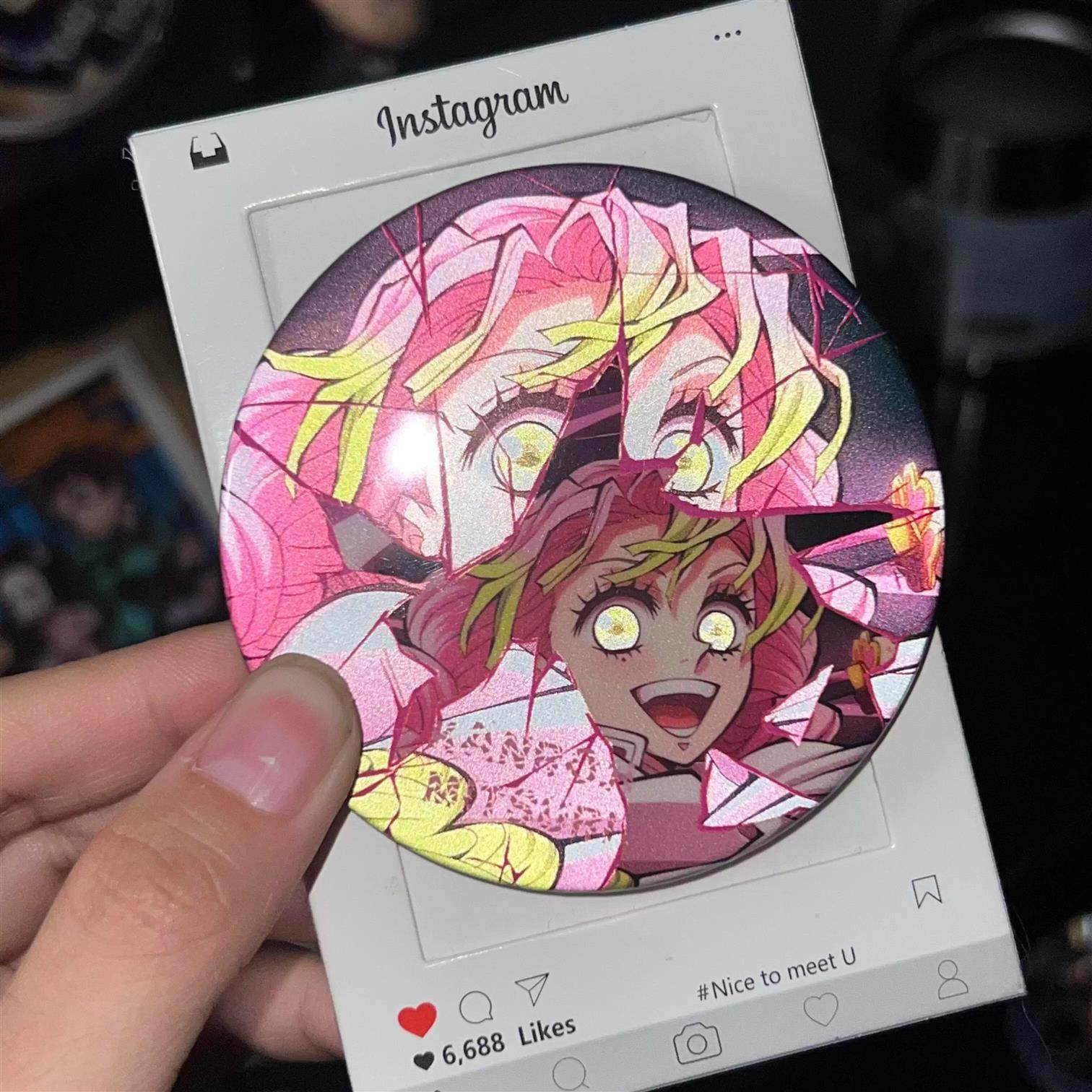 鬼灭之刃周边破碎感反光可变换吧唧二次元动漫善逸伊之助同人谷子