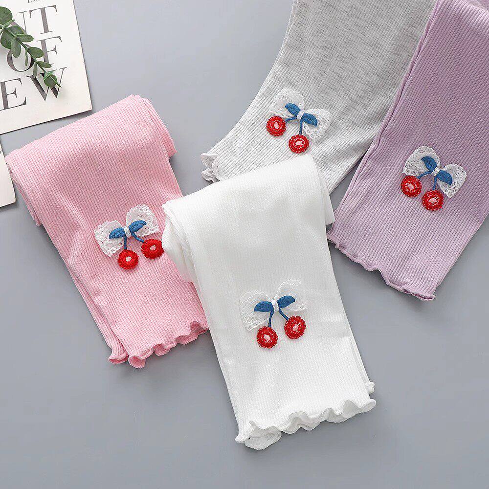 女童打底裤春夏莫代尔冰丝女孩白色儿童外穿夏季裤子九分薄款长裤