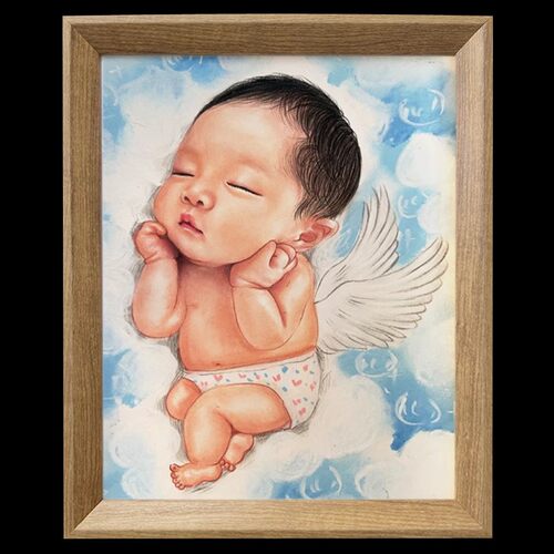 胎毛画定制宝宝新生婴儿满月礼物diy周岁百天胎毛发画纪念品制作