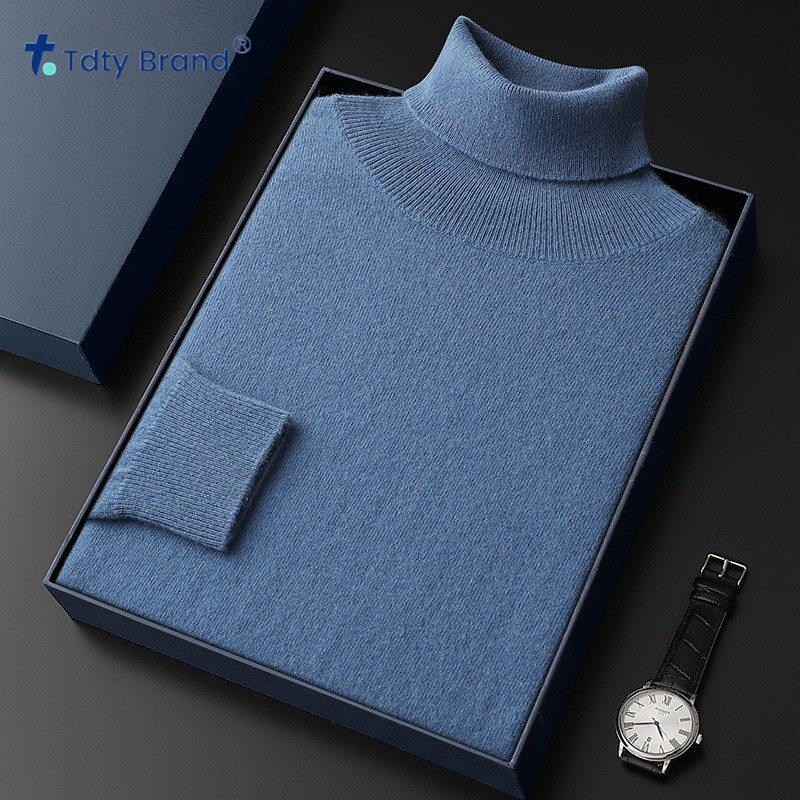2025秋冬新款男士高领羊毛衫纯色
