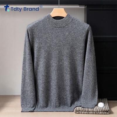 半高领100%纯山羊绒衫男秋冬季