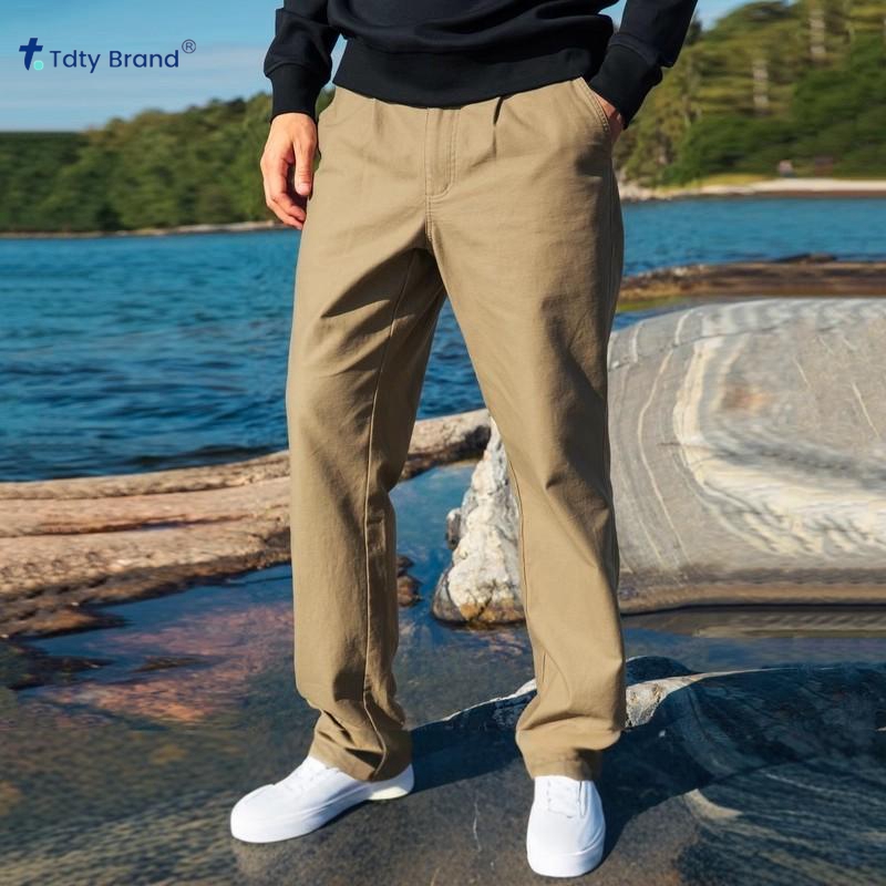 舒适御寒保暖男装新款棉质净色复古经典士官休闲宽松直筒长裤男士