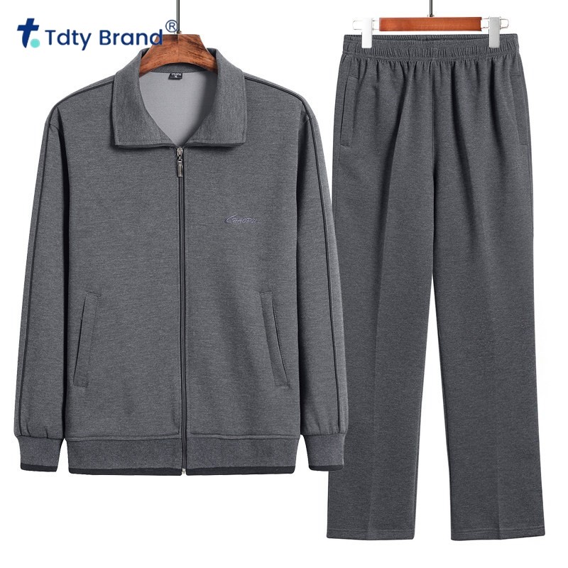 中老年人男士运动套装2026新款爸爸秋套装爷爷衣服休闲运动服宽松