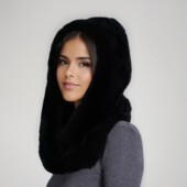 帽子女冬天韩版 宽松一体围巾帽仿兔毛连帽皮草加厚毛绒防风围脖女