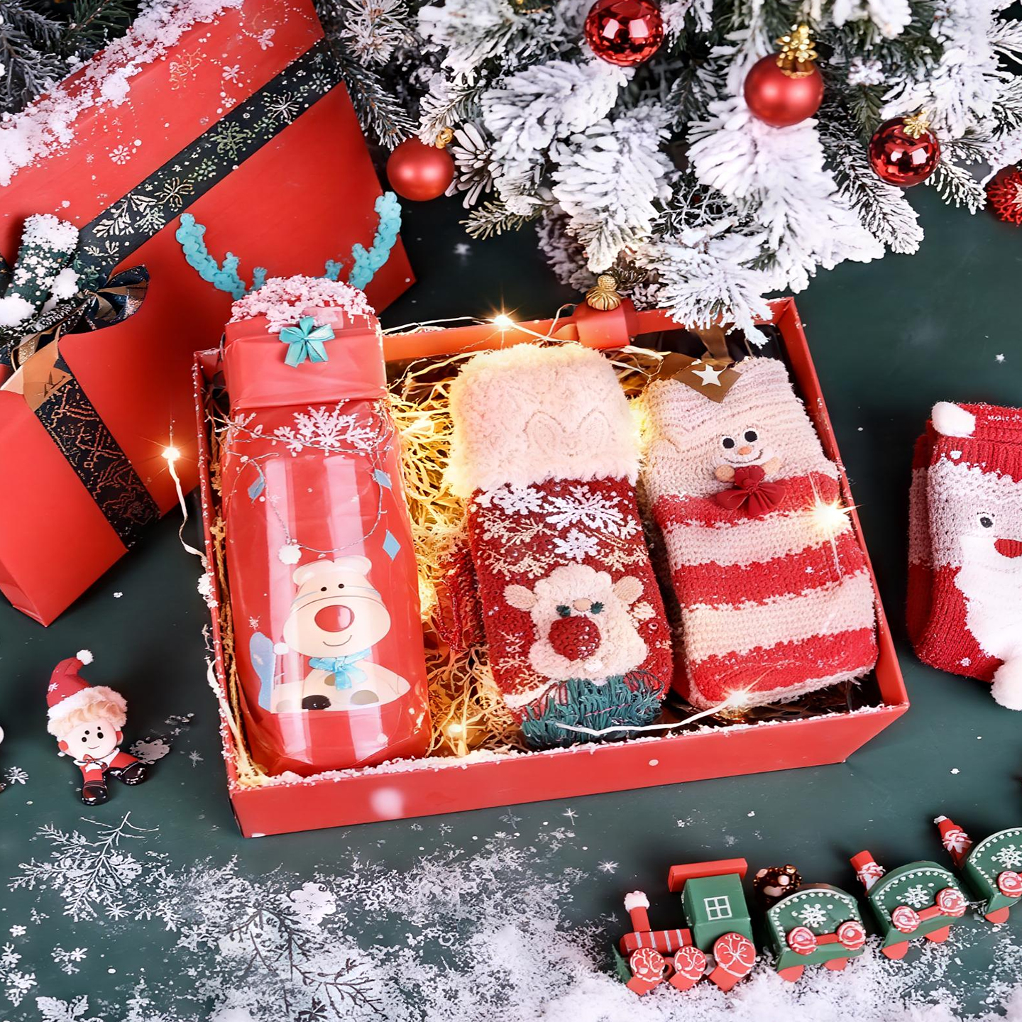圣诞节礼盒装5-9岁袜子平安夜儿6童小礼品7幼儿园8送女童实用礼物