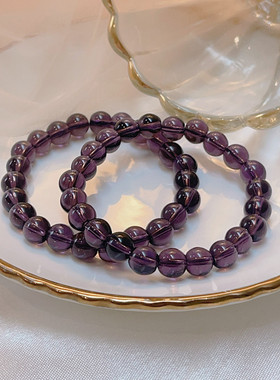 紫色水晶串珠手链女2026新款爆款气质百搭显白手串盘串叠戴手饰品