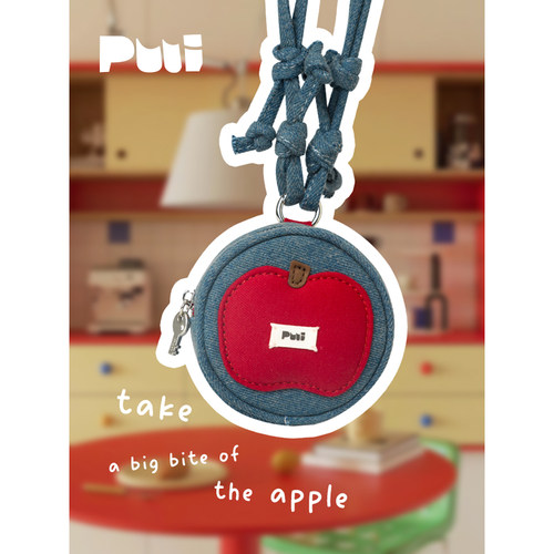 puui原创生活新款迷你挂脖零钱包百搭牛仔斜挎包耳机包钱包ins