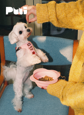 puui原创花开系列宠物折叠碗外出便携式宠物碗猫碗喝水零食遛狗碗