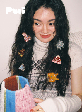 puui原创外婆的毛线匣系列缠毛线创意醋酸女生ins发夹发饰侧边夹