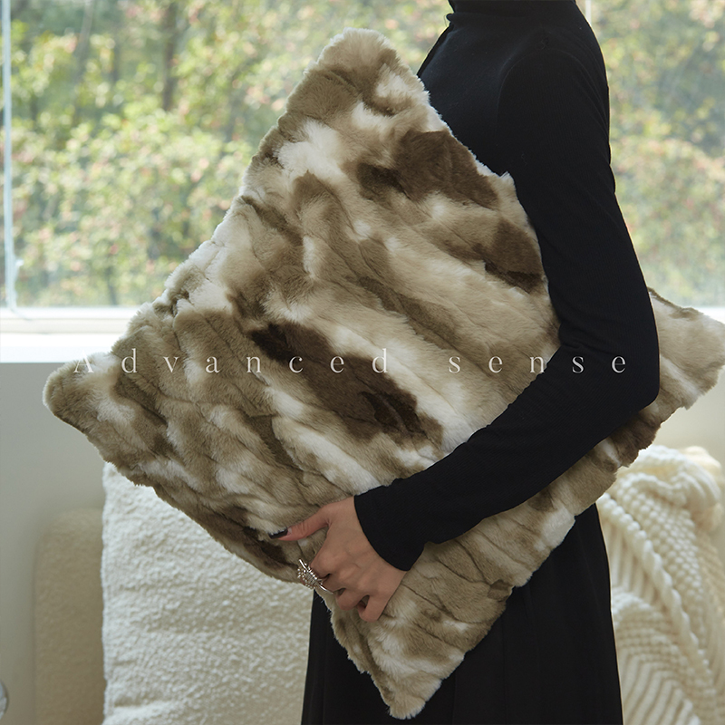 COSYCO短绒森林绿色抱枕沙发客厅