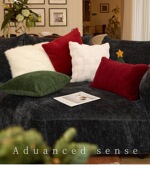 包豪斯新年节日氛围感复古圣诞红羊毛抱枕靠枕沙发客厅床头腰靠枕