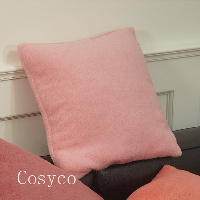 纯色皮粉羊羔绒抱枕靠枕沙发客厅