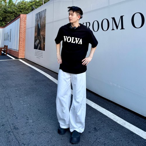 美式复古慵懒感弯刀牛仔裤男