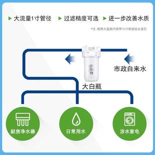 全屋大白瓶前置过滤器家用自来水大胖滤瓶中央过滤总管净水器