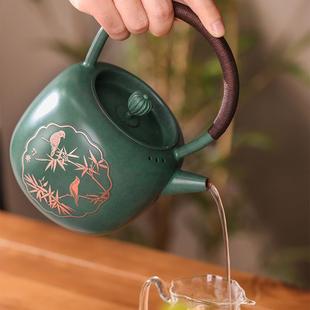 铜家用煮茶壶泡茶烧水壶养身小茶壶便携单壶竹安壶