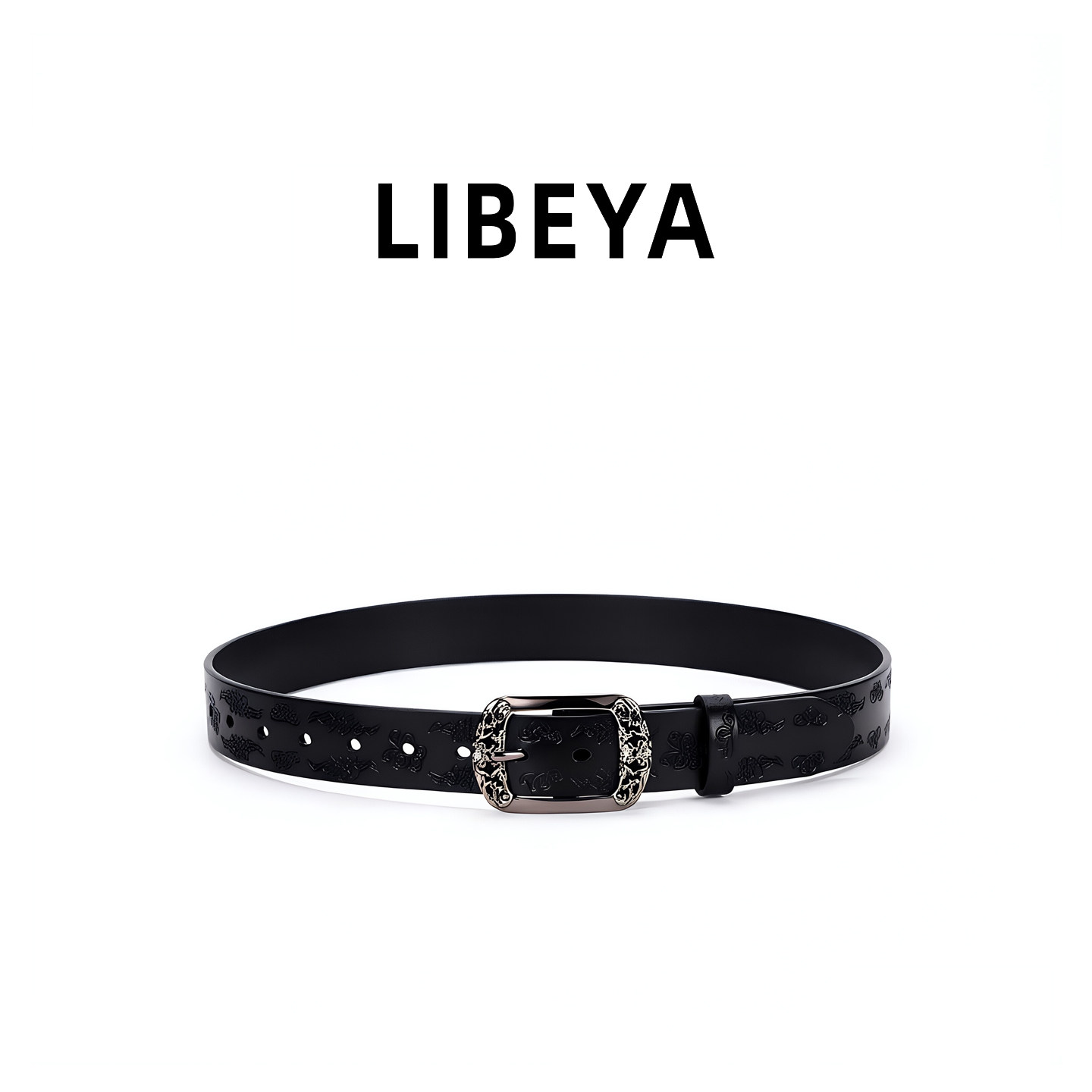 原创复古压花真皮腰带设计感小众学生百搭配饰裤带男女牛皮皮带