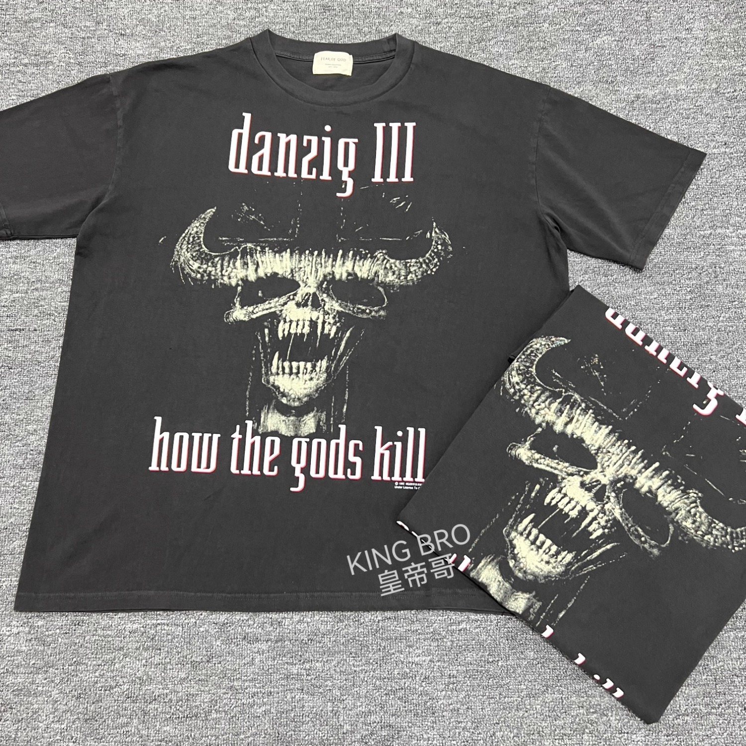 Vintage牛头短袖复古做旧