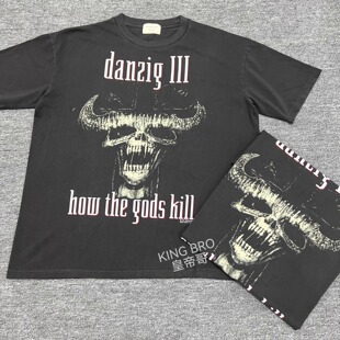 现货！KING BRO自主 Danzig乐队短袖 Vintage牛头圆筒布短袖 高街