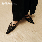 新款 春夏季 设计师法式 包头半拖鞋 气质中跟羊皮女鞋 Murmure