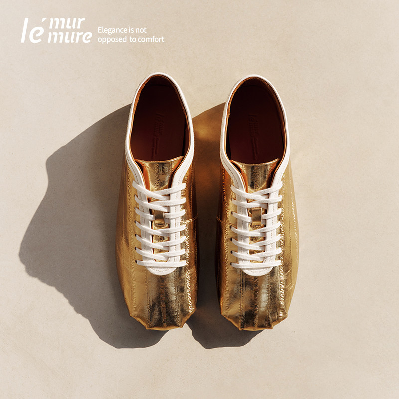 Le' Murmure 摩登复古 春季新款鳗鱼压纹德训鞋 拼色圆头休闲鞋女,女鞋,德训鞋,淘宝优惠券,粉丝福利购,淘宝优惠卷