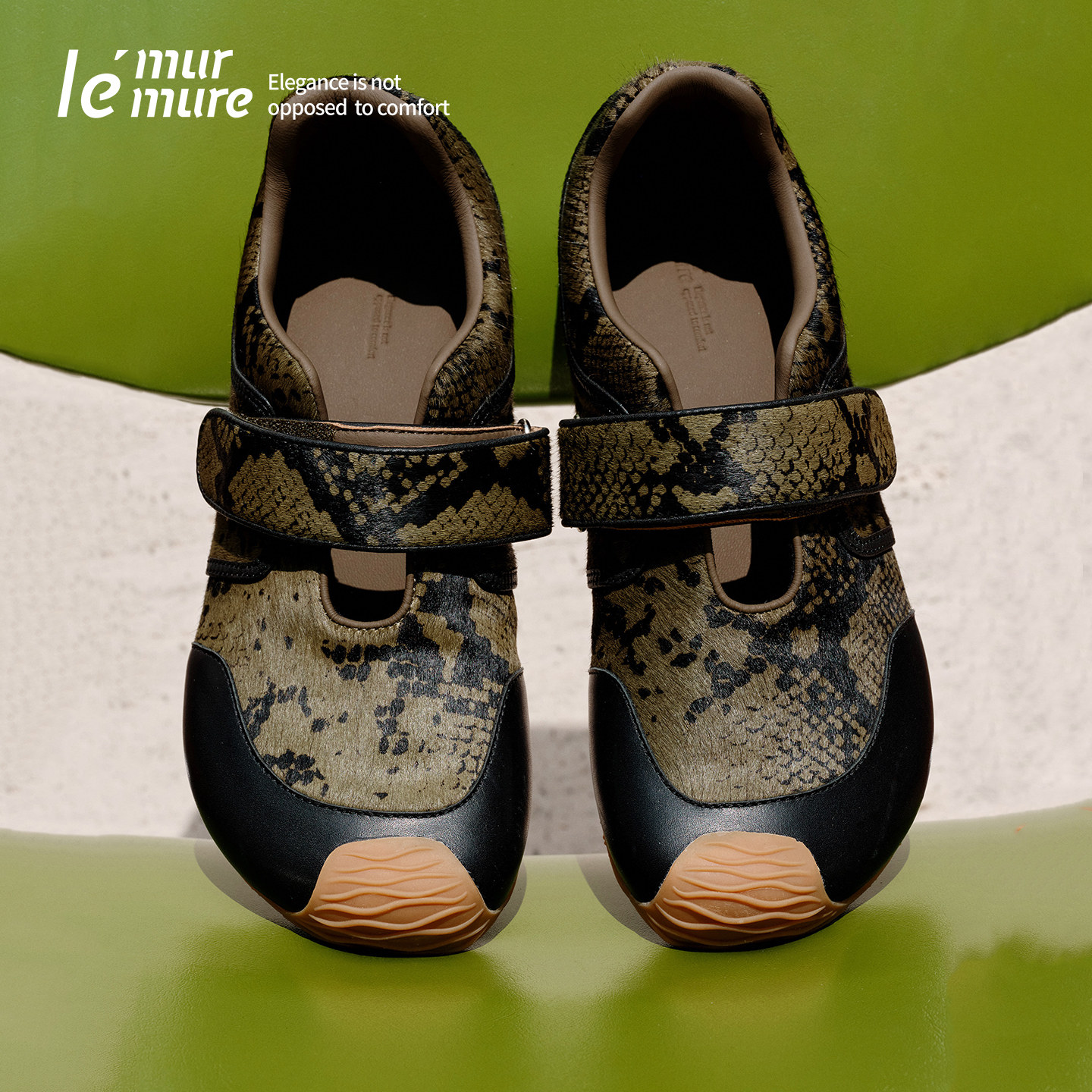 Le' Murmure 丛林美学 秋季新款翘头蛇纹牛毛拼接德训鞋阿甘鞋潮,女鞋,德训鞋,淘宝优惠券,粉丝福利购,淘宝优惠卷