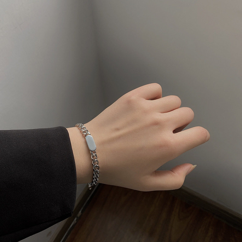 男士古巴手链小众钛钢简单大方