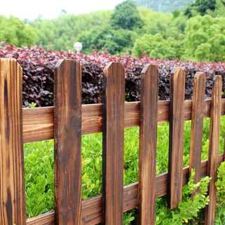 碳化防腐木栅栏篱笆小院户外草坪木头护栏白色木质绿化带实木围栏