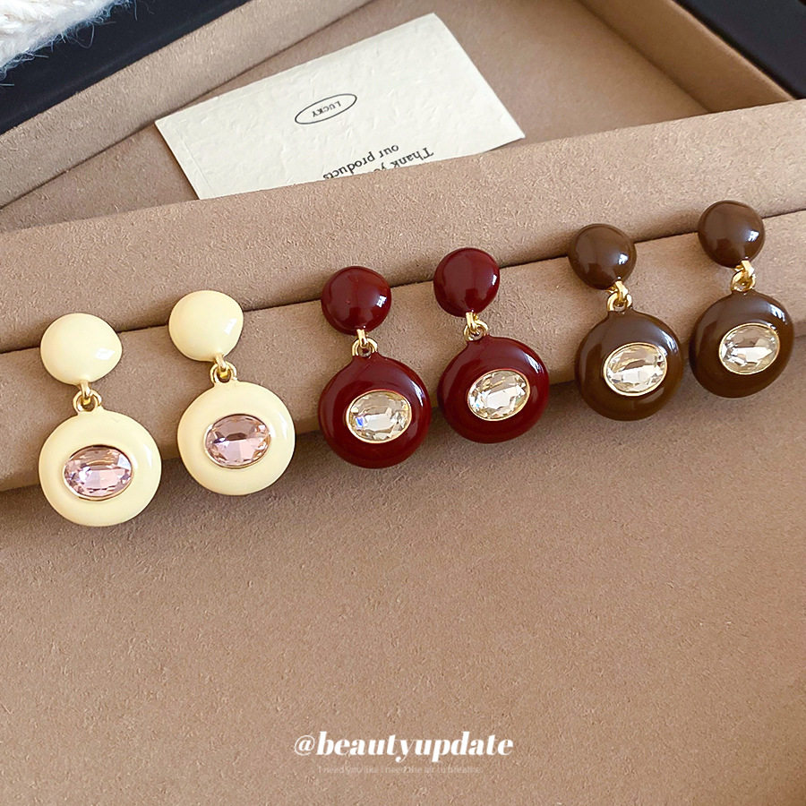 银针镶钻滴油时尚简约吊坠耳环轻奢高级感小众设计百搭耳钉耳饰女,饰品/流行首饰/时尚饰品新,耳环,淘宝优惠券,粉丝福利购,淘宝优惠卷