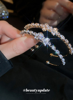 锆石蝴蝶结开口手镯韩国轻奢高级