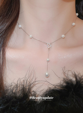 法式锆石葫芦珍珠项链简约时尚日