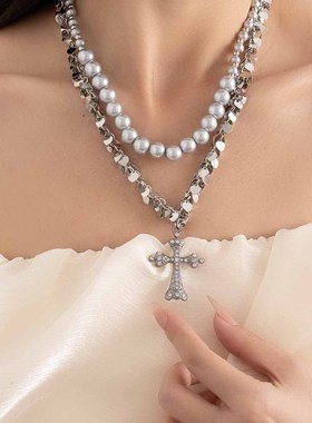 轻奢风高级感双层项链女甜酷珍珠