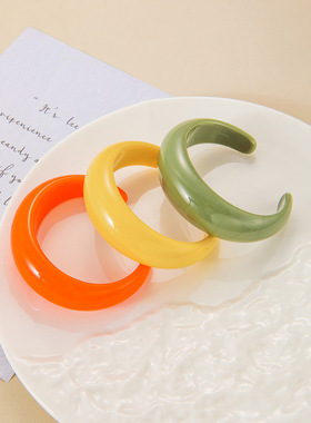 欧美个性多巴胺树脂手镯小众时尚