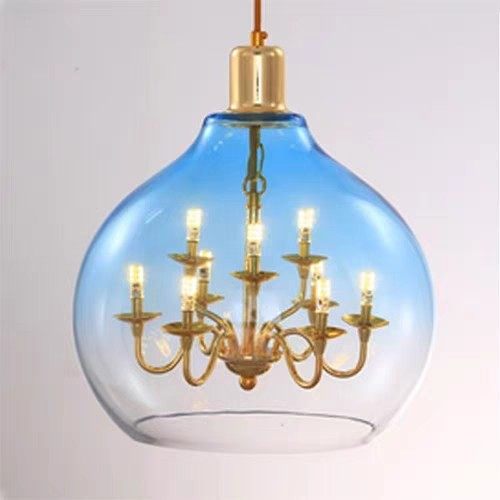 北欧后现代轻奢玻璃吊灯创意别墅复式客厅餐桌设计师吧台个性灯具