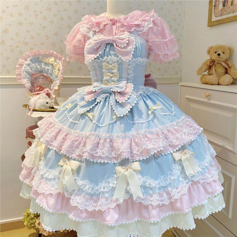 ~白糖少女原创设计Lolita洋装可爱jsk吊带连衣裙夏天