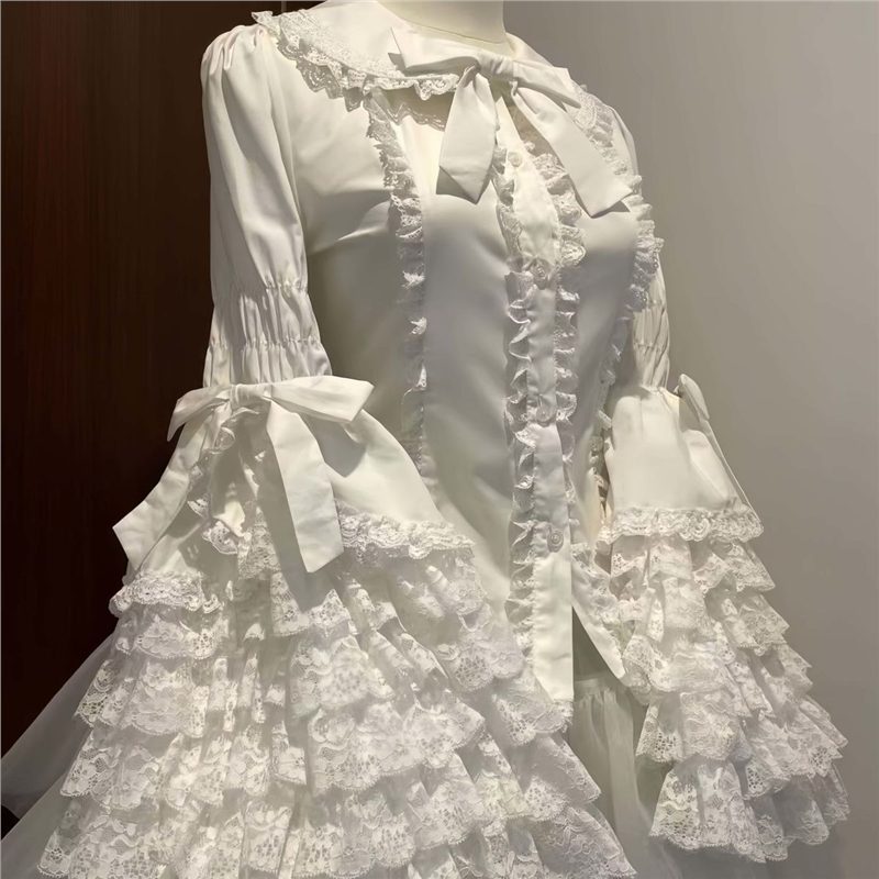 蕾丝doll感lolita姬袖衬衫长袖百搭内搭春季外穿Lolita可爱内搭