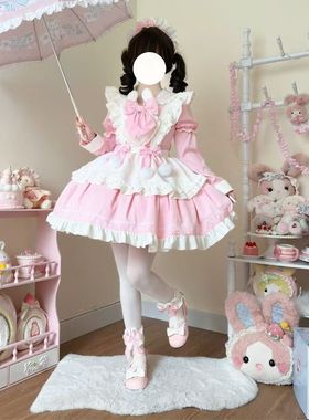 韩菇凉~原创设计Lolita洋装甜美可爱长袖op连衣裙女