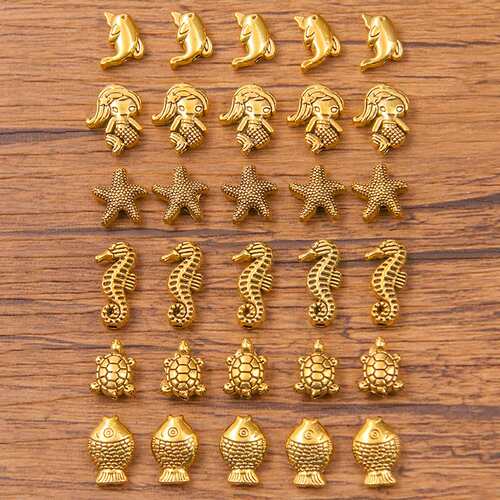 6款古金diy合金饰品小孔珠连接器