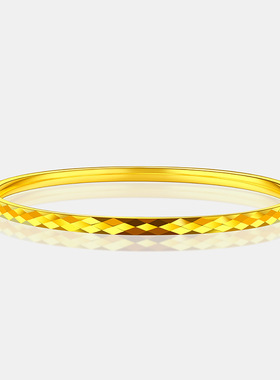 古法金色经典菱形手镯精工纳米