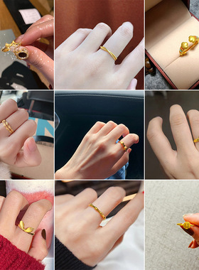 蝴蝶结戒指女小众设计感ins潮在逃公主网红指环开口可调节气质