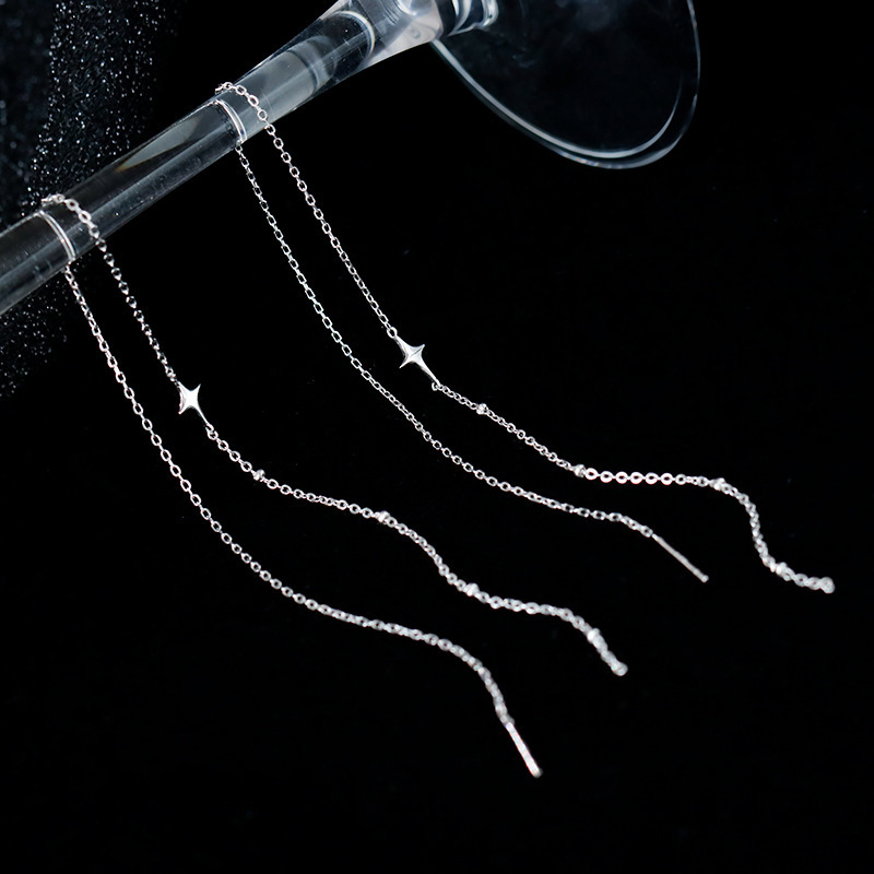 四芒星耳线设计感小众长款流苏