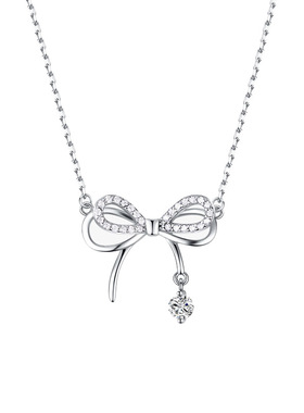 蝴蝶结项链吊坠女轻奢小众设计感