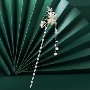 坚定不移|映山红发簪女新中式古风簪子流苏步摇汉服发饰发钗送礼