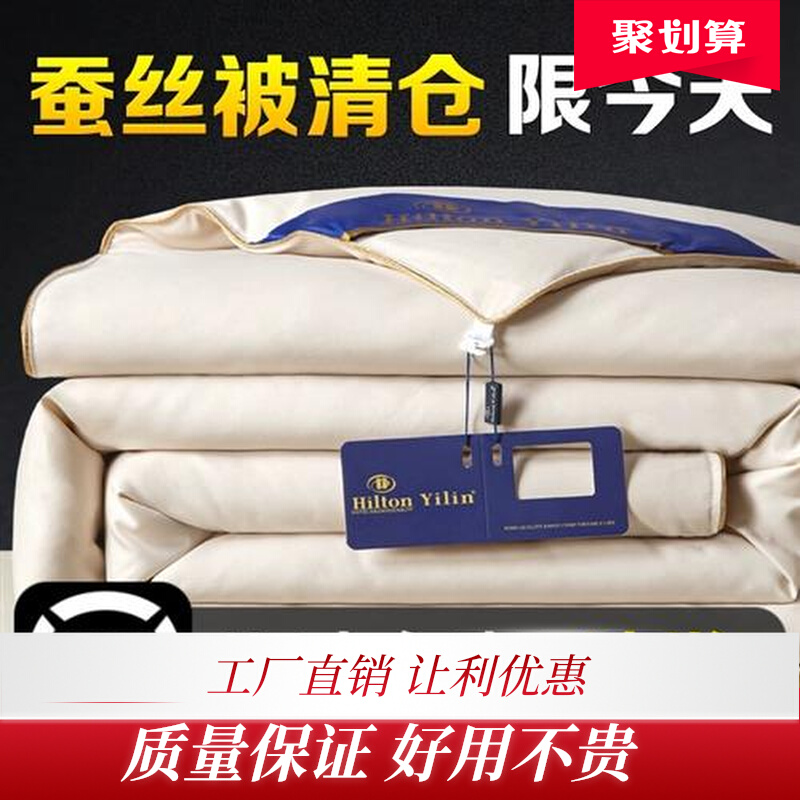 蚕丝被100%桑蚕丝正品空调被芯希尔顿逸林蚕丝被冬被子学生春秋被